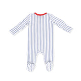Baseball Stripe - 2 Way Zipper Footie