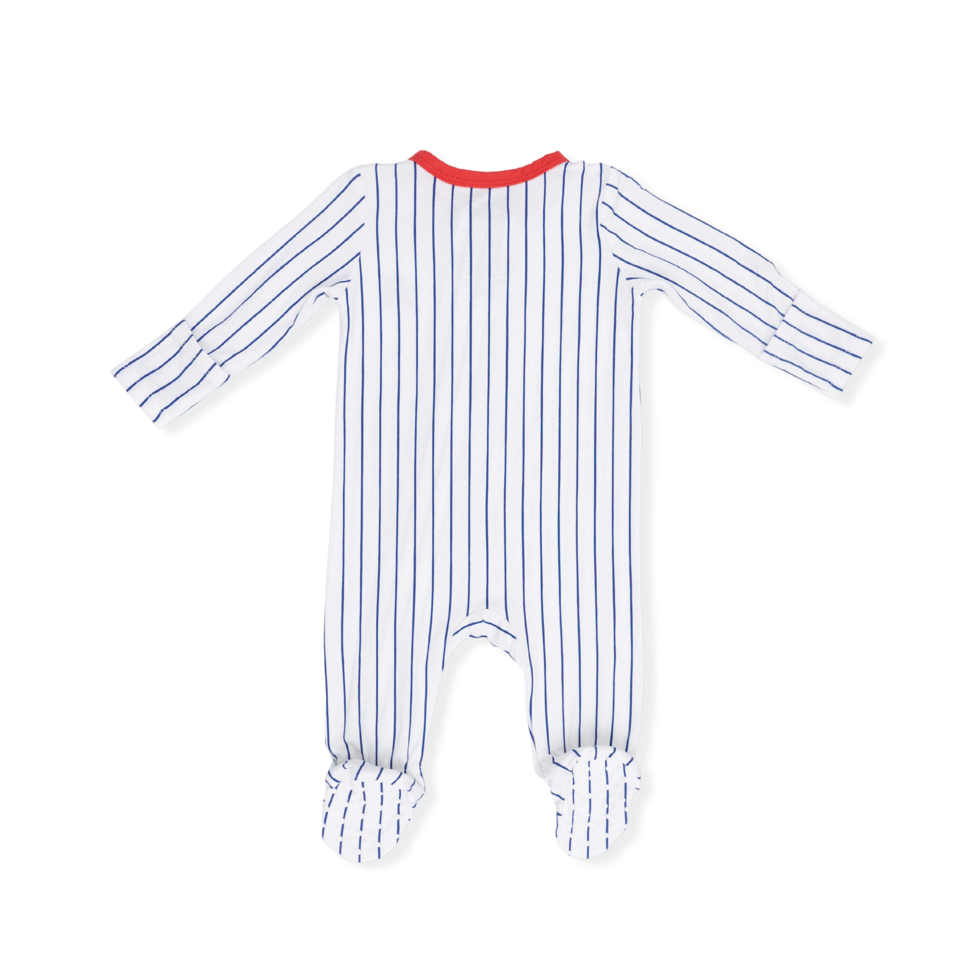 Baseball Stripe - 2 Way Zipper Footie