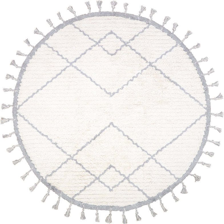 Come Braided Tassel Round Rug