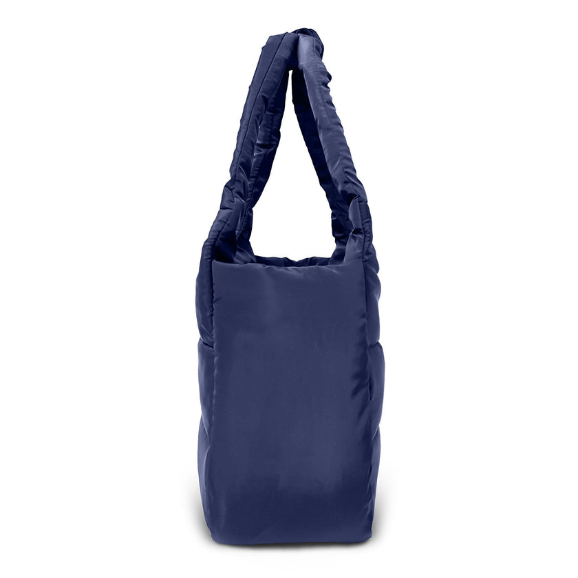 The Astra Puffy Tote with Removable Crossbody Strap in Navy