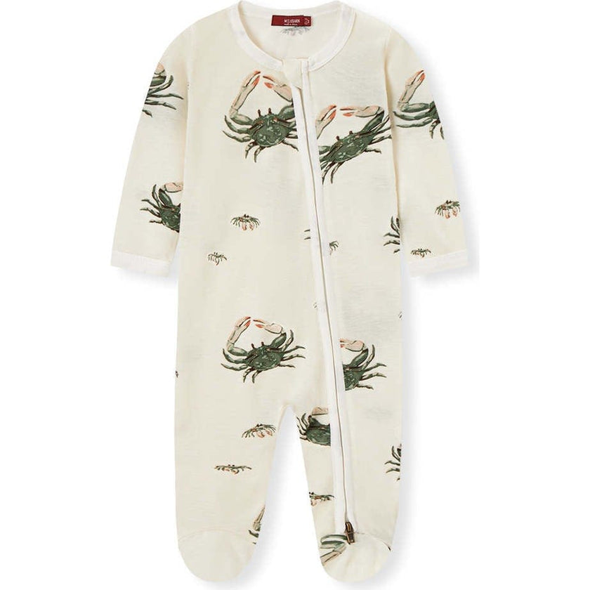 Coastal Bamboo Zipper Footed Romper