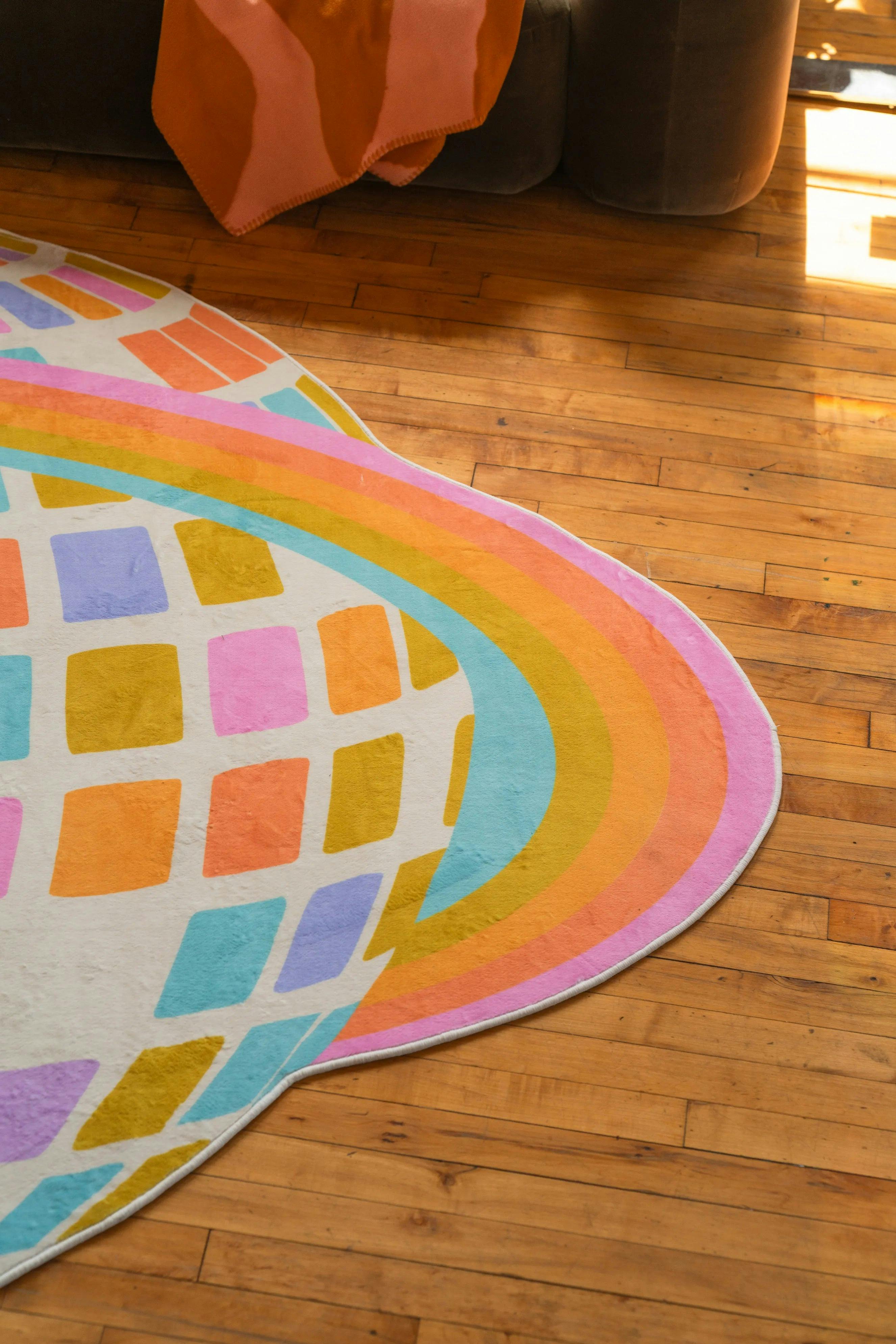 Disco Planet Checkered Rug by Darra Sargent