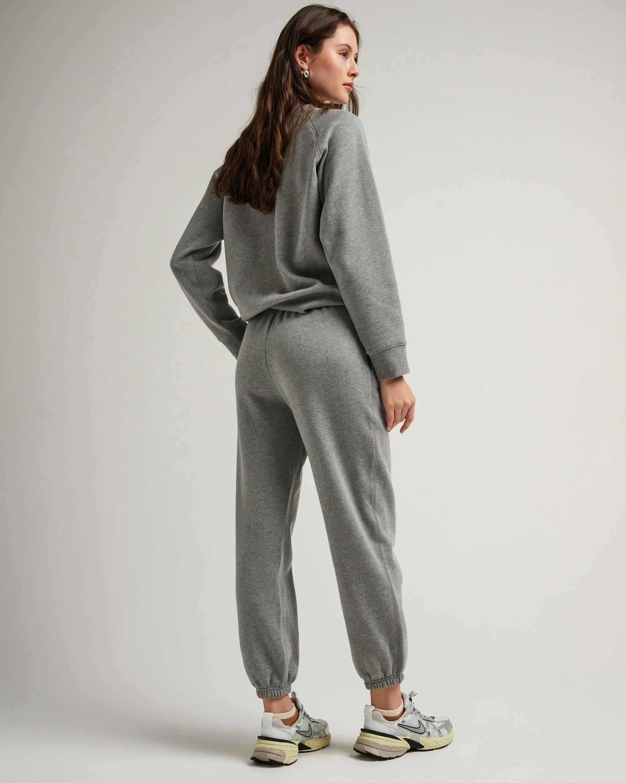 Womens Recycled Fleece Classic Sweatpant - Recycled Fleece - Heather Grey