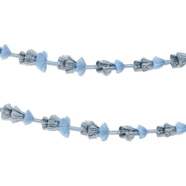 Blue Fabric Tassel Garland