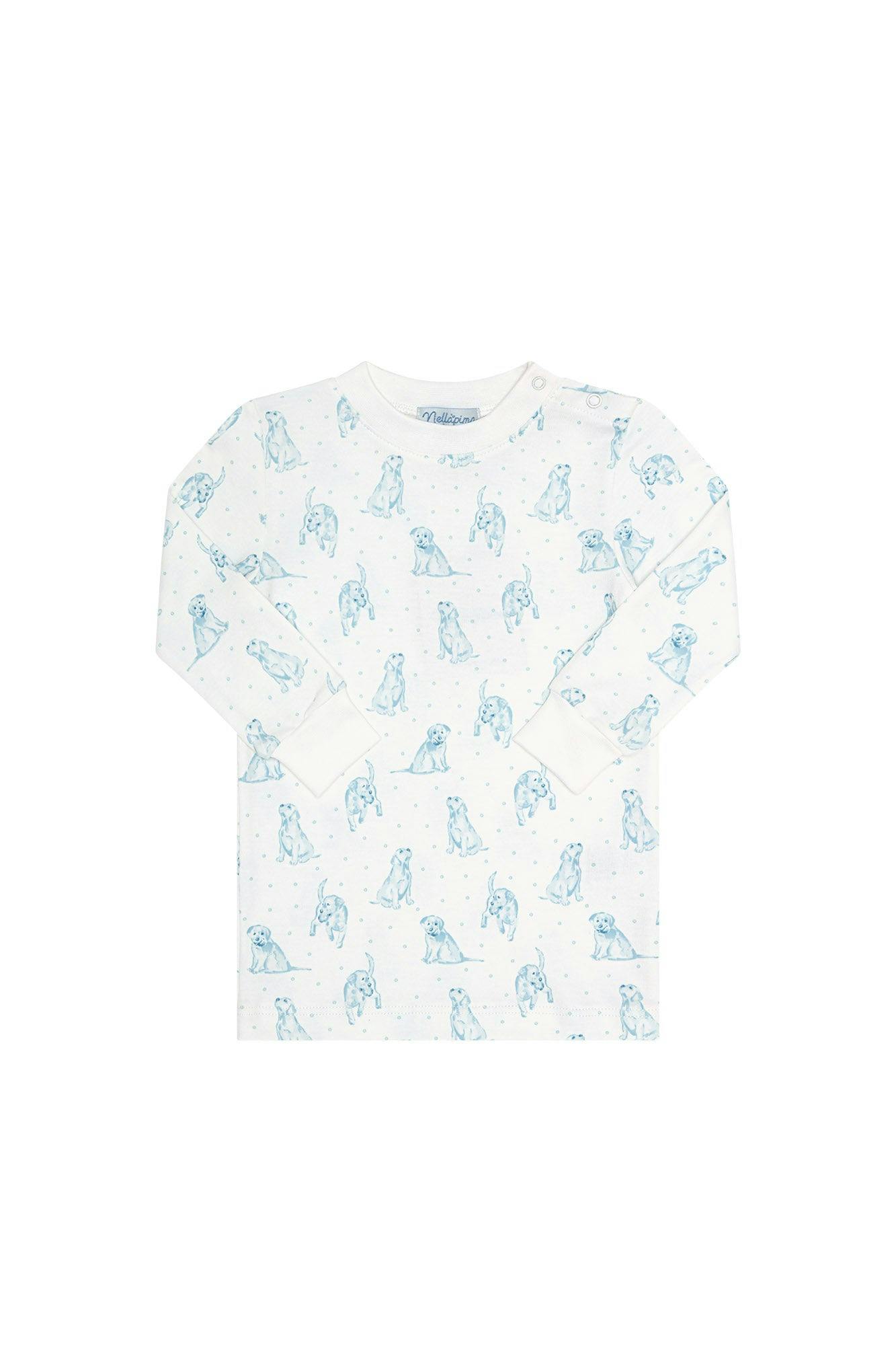 Blue Puppy Love Print Pajamas