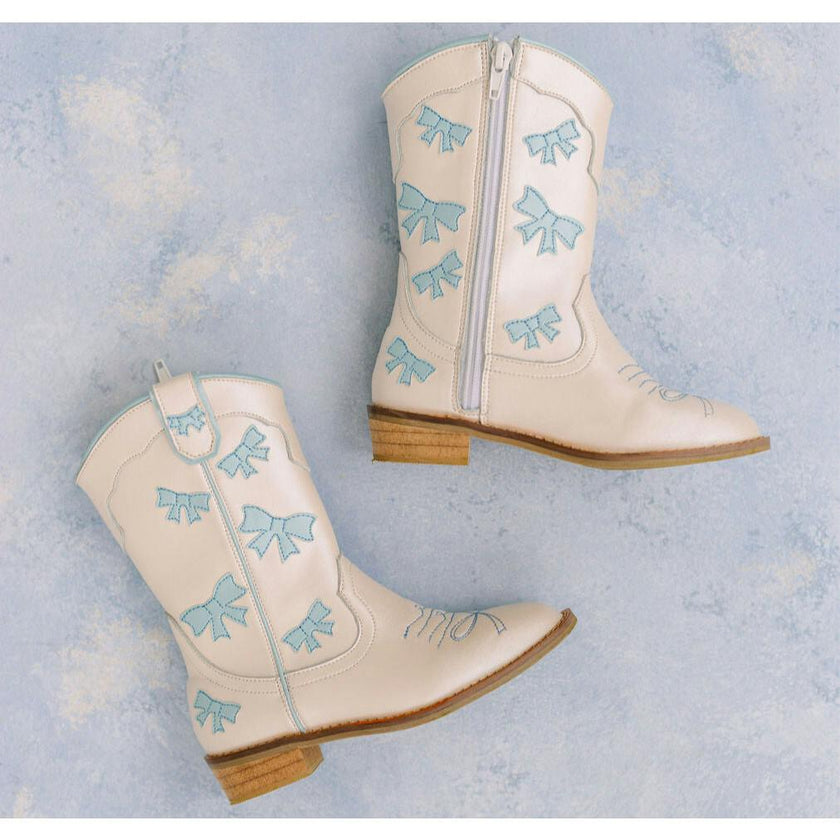 Cowgirl Baby Blue Bow Boots