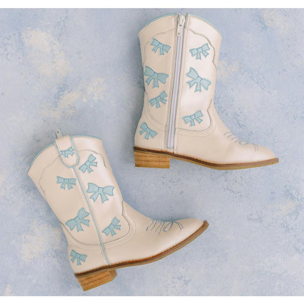 Cowgirl Baby Blue Bow Boots