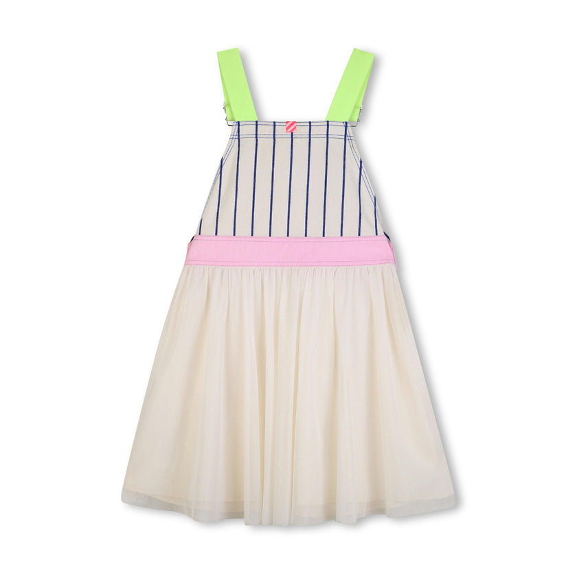 Blue & Cream Pinafore Kids’ Dress