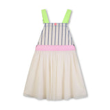 Blue & Cream Pinafore Kids’ Dress