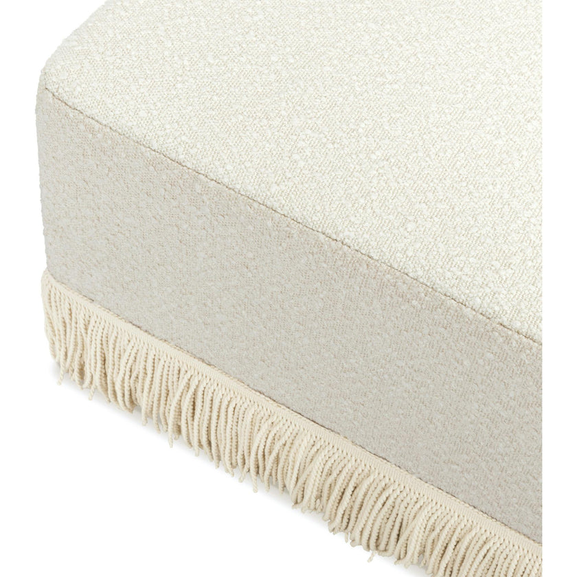 Crawford Boucle With Tassel Fringe Gliding Ottoman