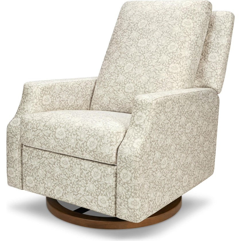 Morris & Co. x Namesake Crewe Recliner and Swivel Glider in Mallow in Ash Performance Eco-Weave with Dark Wood Base