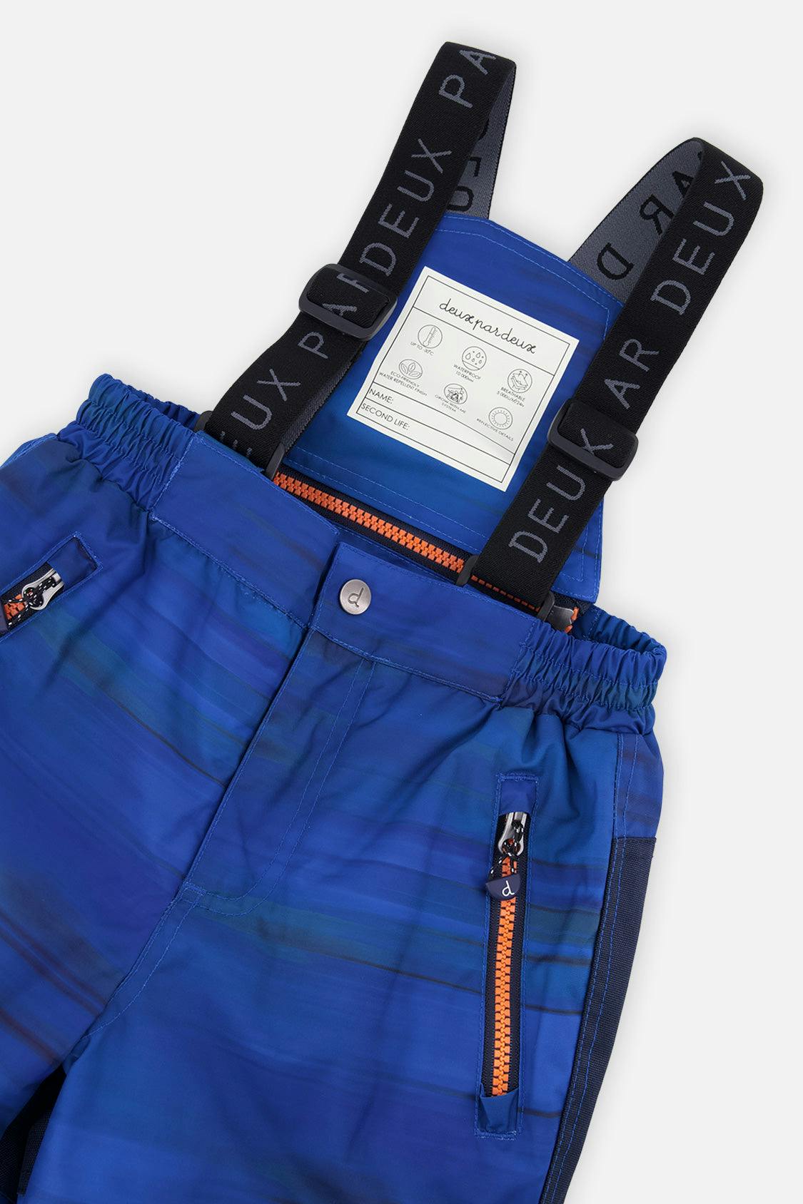 Two Piece Play Snowsuit Navy Blue and Orange with Blue Pants