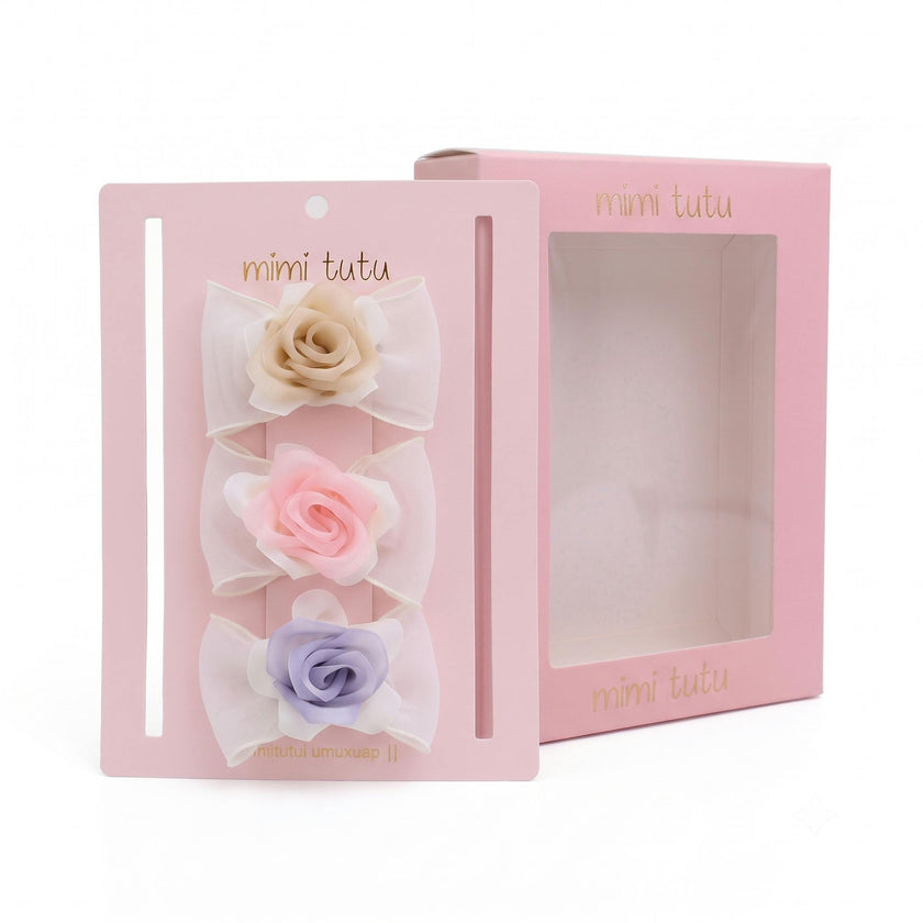 Multicolor Rose Accent Bow Set