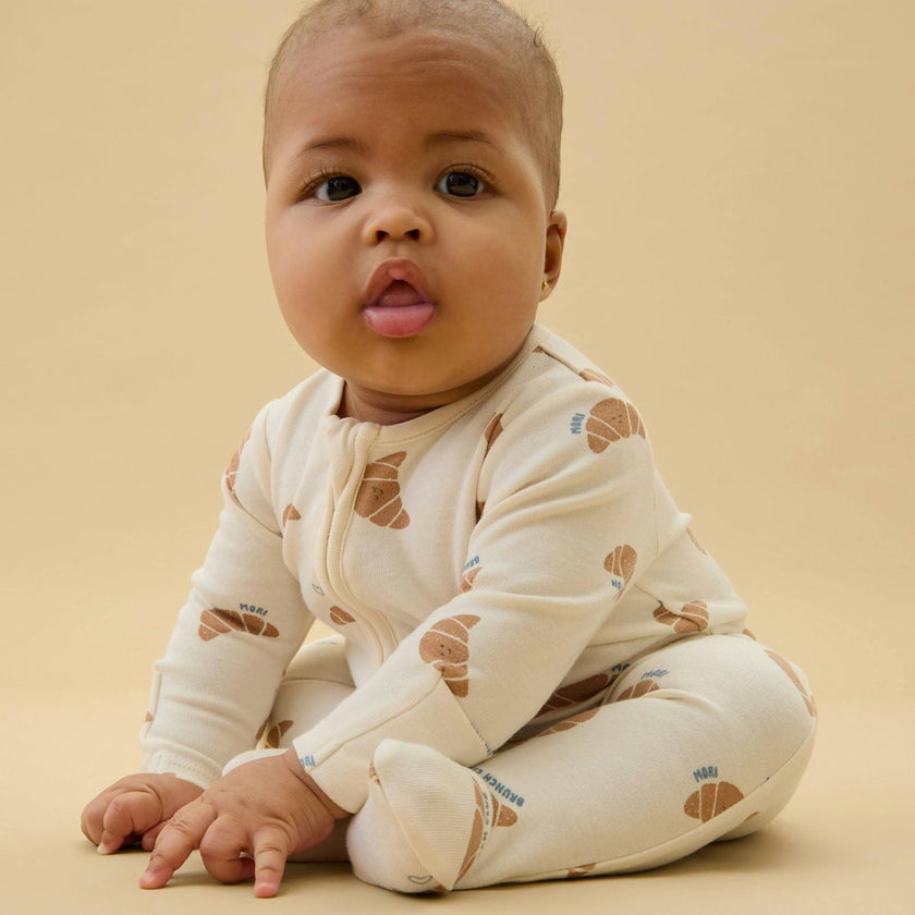 Petit Croissant Clever Zip Baby Pajamas