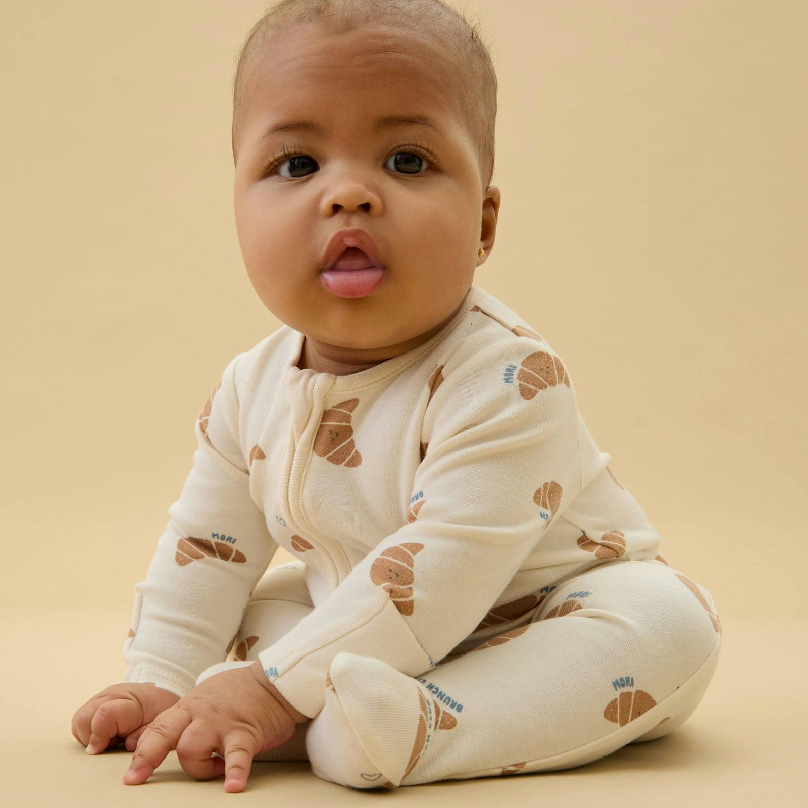 Petit Croissant Clever Zip Baby Pajamas