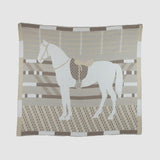 Cotton Sustainable Knit Patterned | Stripes Throw Blanket - Equestrian Cheval