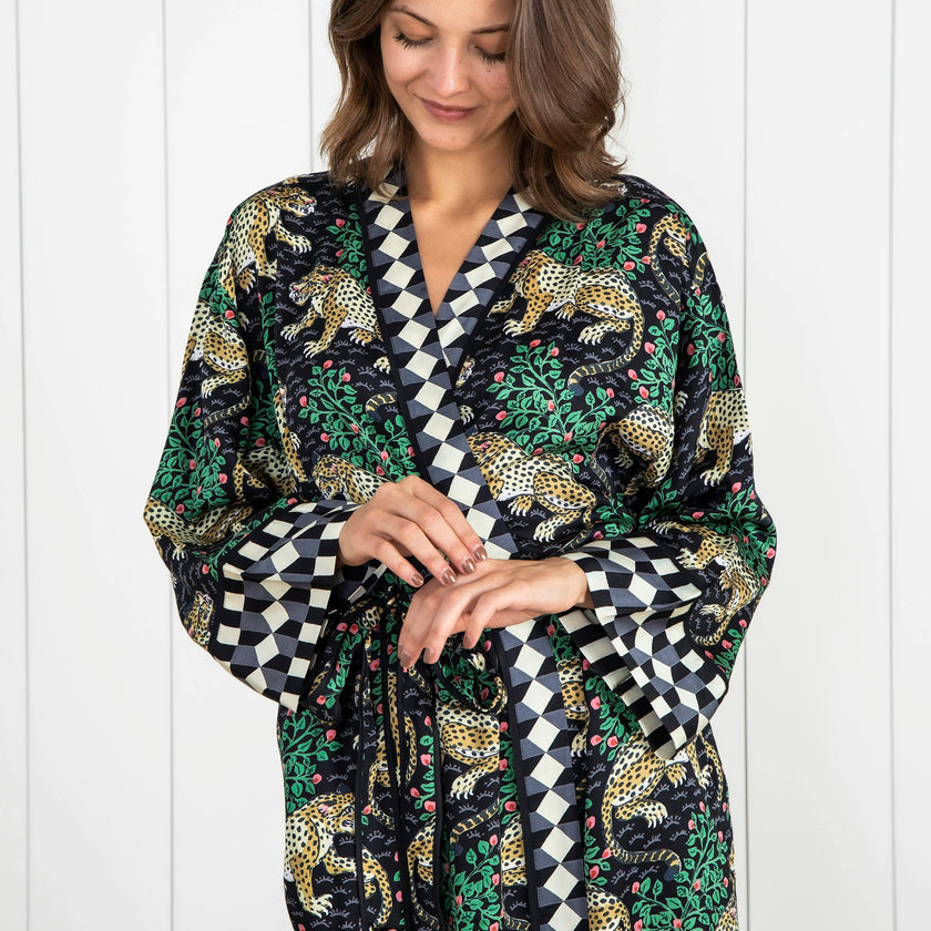 Bagheera - Eco Satin Robe - Ink
