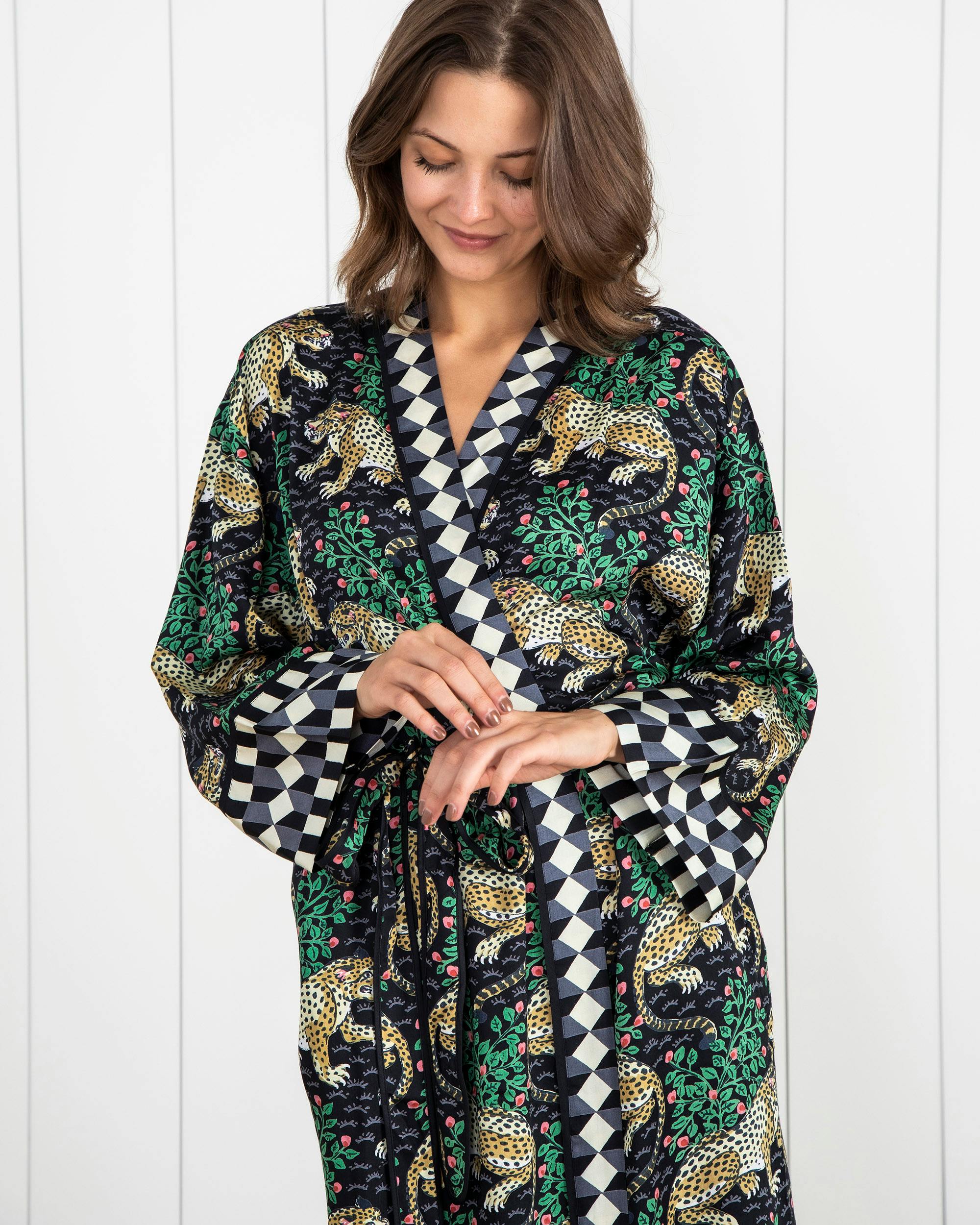 Bagheera - Eco Satin Robe - Ink