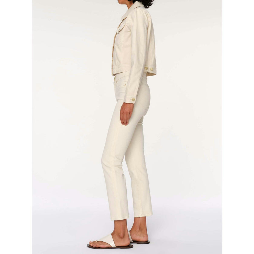 Mara Straight Mid Rise Instasculpt™ Ankle Jeans | Ecru