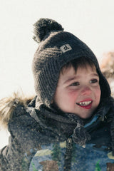 Winter Peruvian Knit Hat with Pompom Taupe