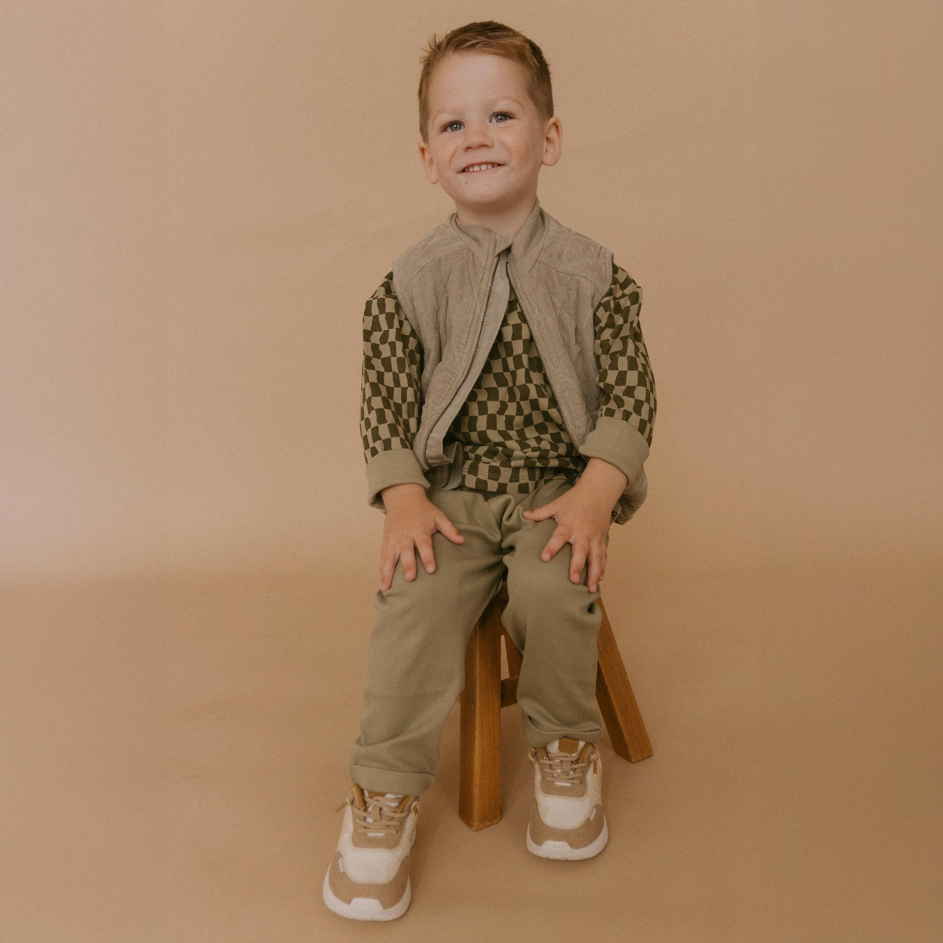 Organic Sleeveless Quilted Corduroy Jacket