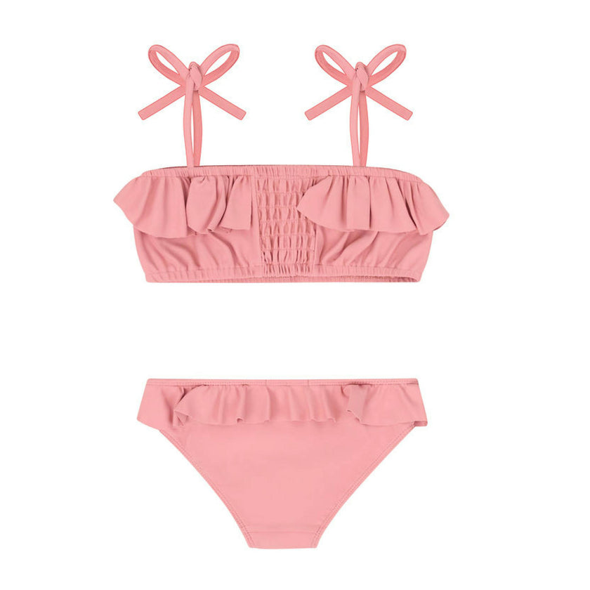 girls dusty rose bandeau bikini