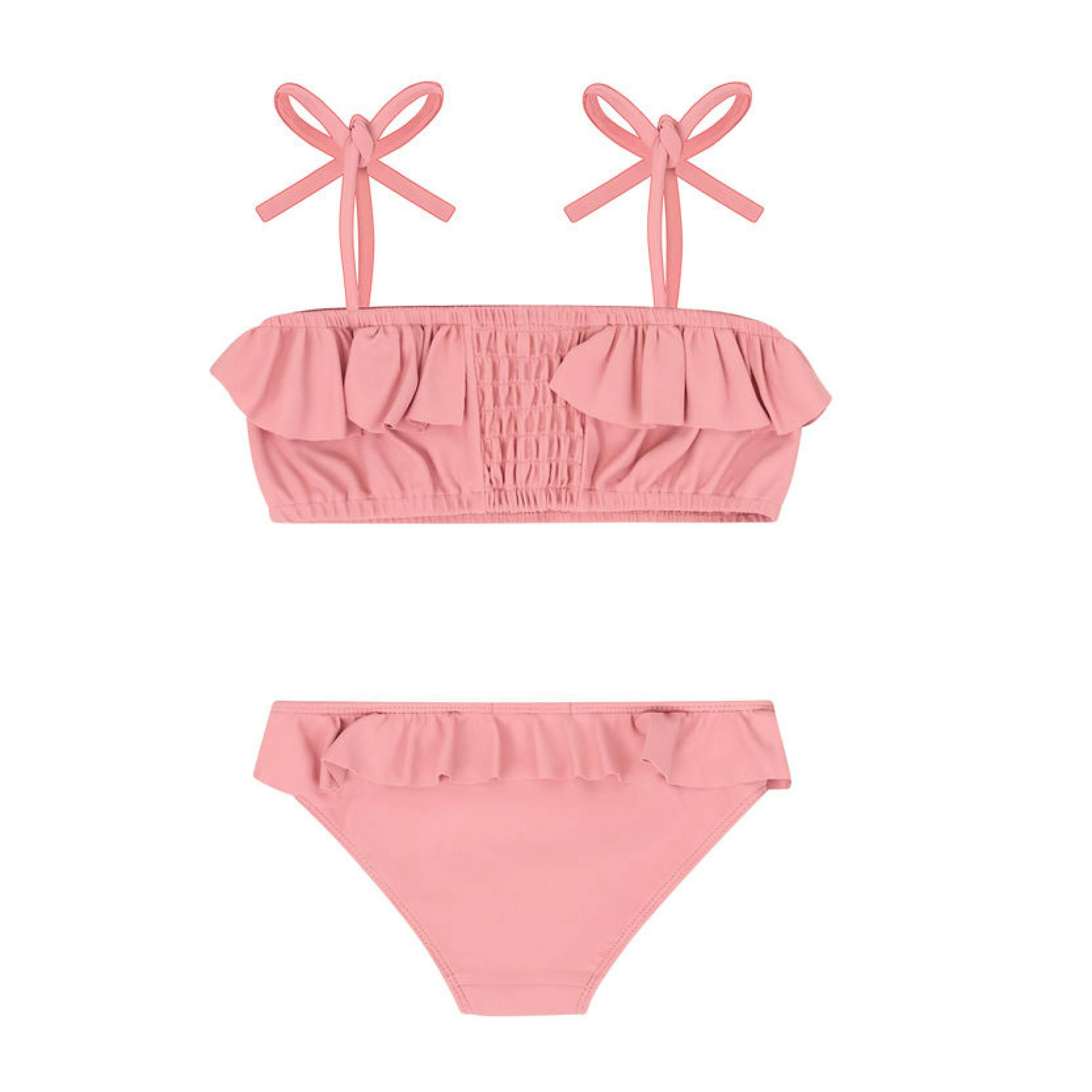 girls dusty rose bandeau bikini