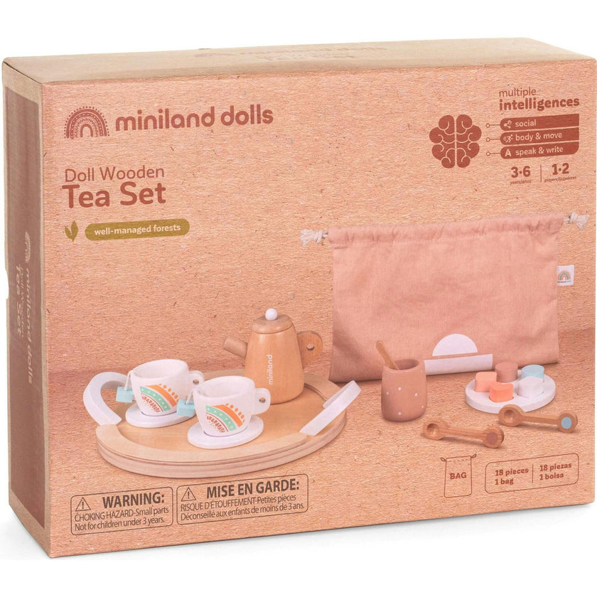 Wooden Tea Set Doll Accessory Play Set