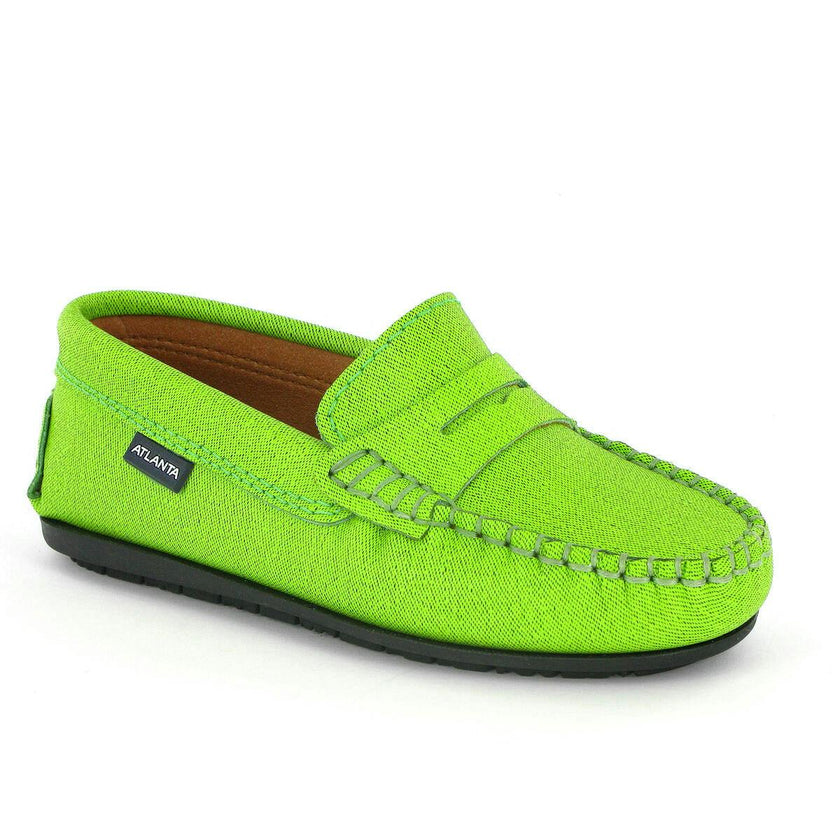 Leather Penny Moccasins, Green