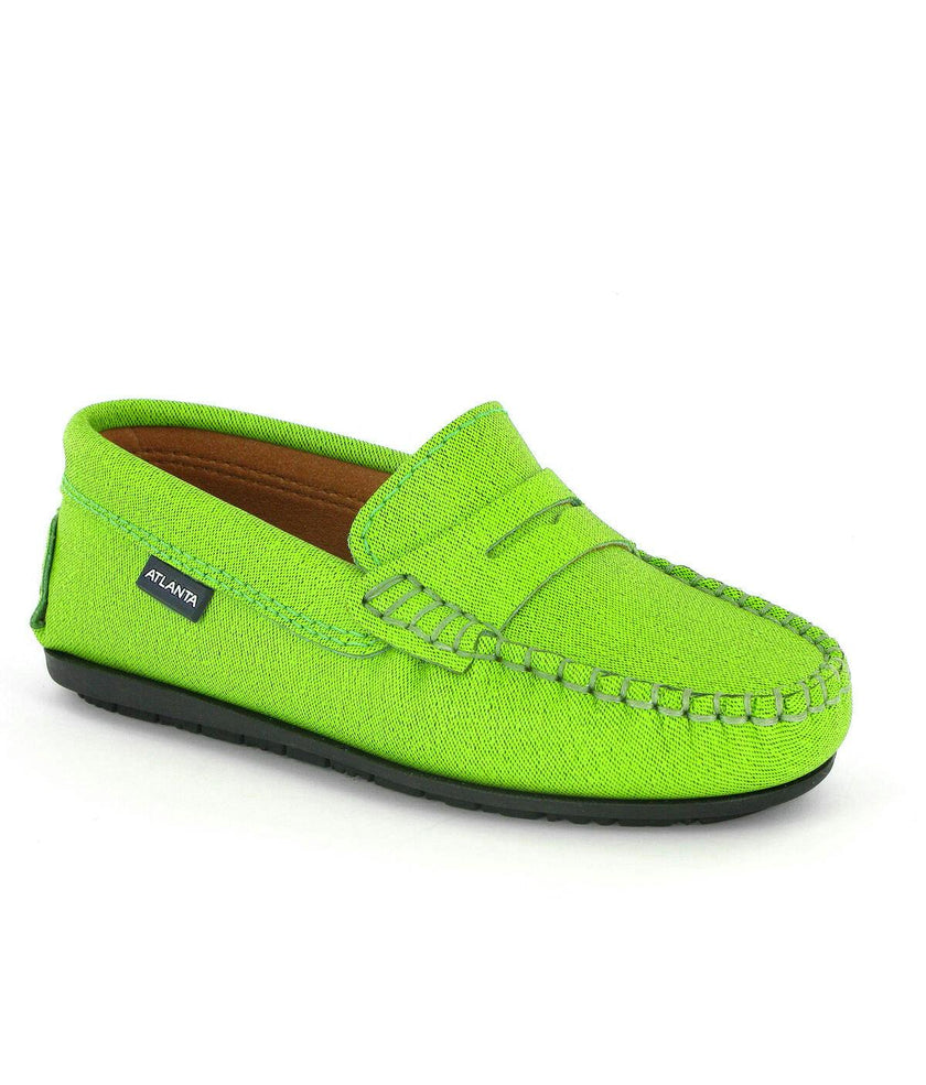 Leather Penny Moccasins, Green