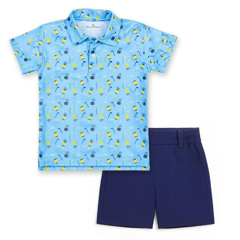 Golf Print Performance Knit Polo