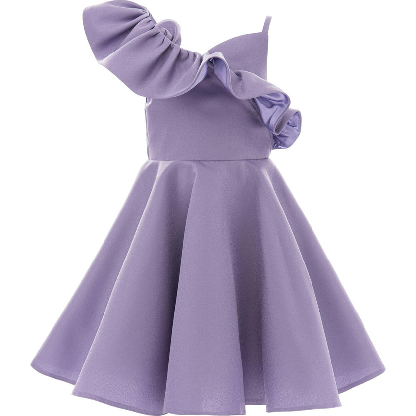 Purple Riviera Off Shoulder Ruffle Dress