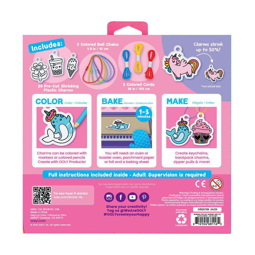 Shrink-its! DIY Shrink Art Kit - Cute Crew - 20 Charms