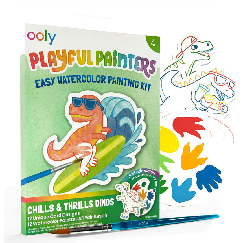 Playful Painters Easy Watercolor Painting Kit - Chills & Thrills Dinos