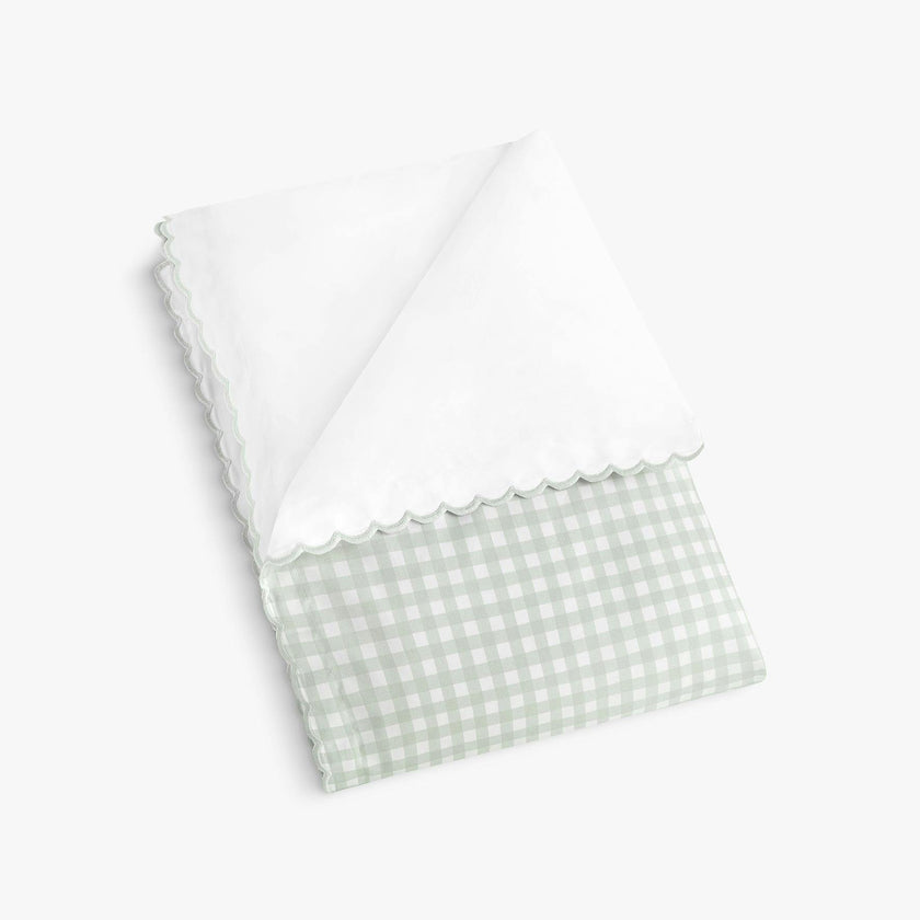Picnic Gingham Baby Duvet Set - Green
