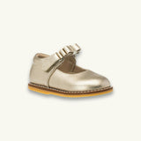 Toddler Bow Mary Jane | Gold Leather
