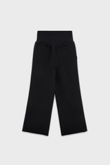 Cotton High Waisted Wide Leg Sweatpant With Raw Hem