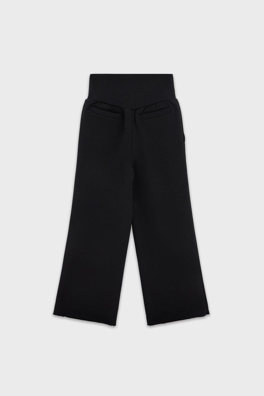 Cotton High Waisted Wide Leg Sweatpant With Raw Hem