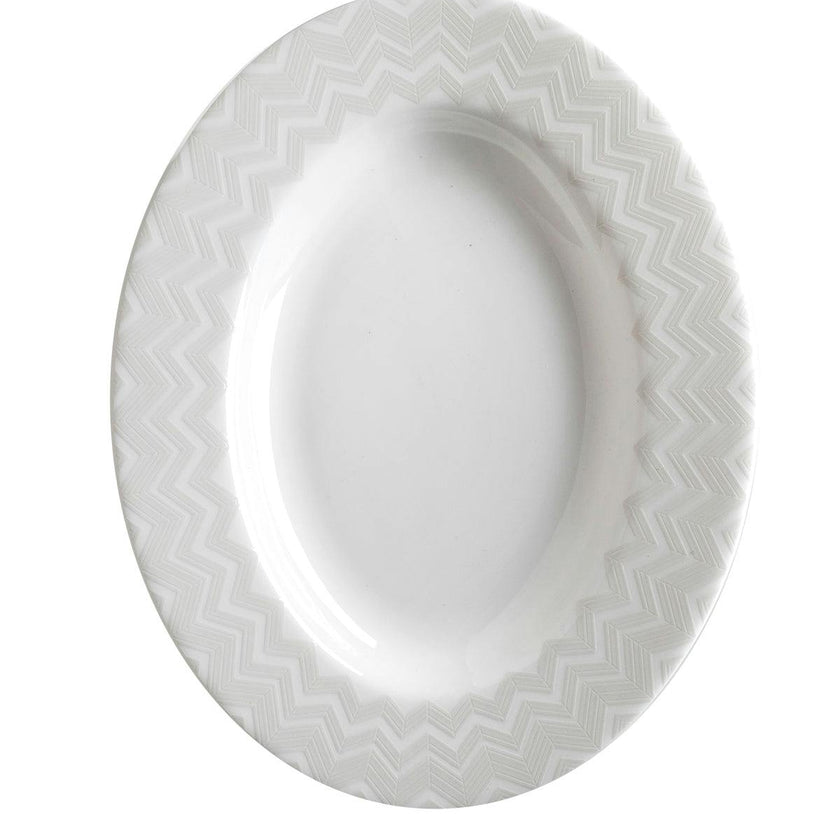 Pickle Dish ZIG ZAG  White diam. 9"