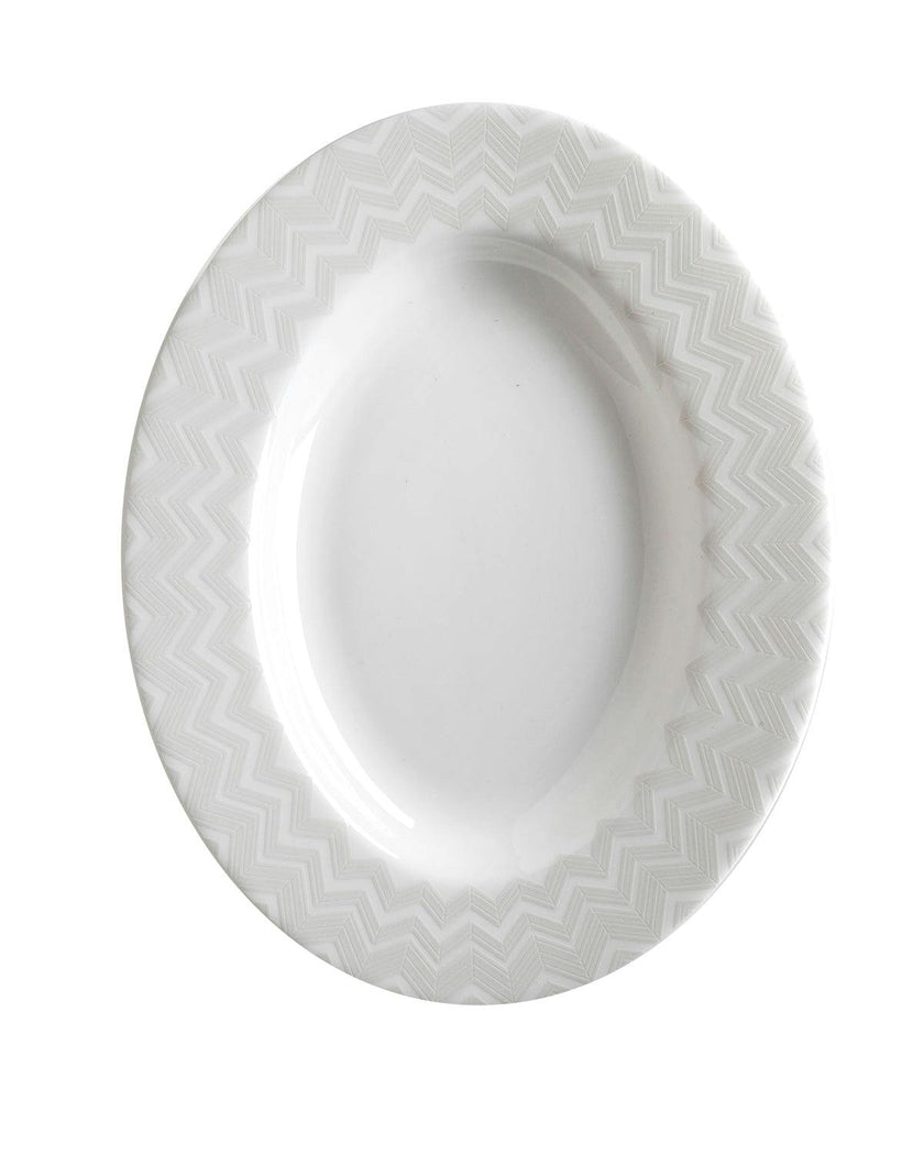 Pickle Dish ZIG ZAG  White diam. 9"