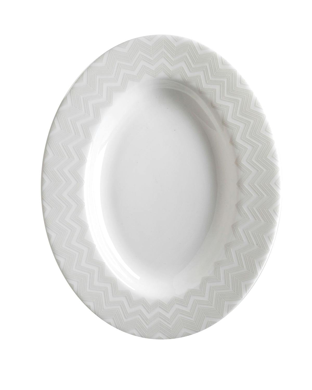 Pickle Dish ZIG ZAG  White diam. 9