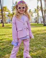 Women’s Feather Trims Suit Lavender