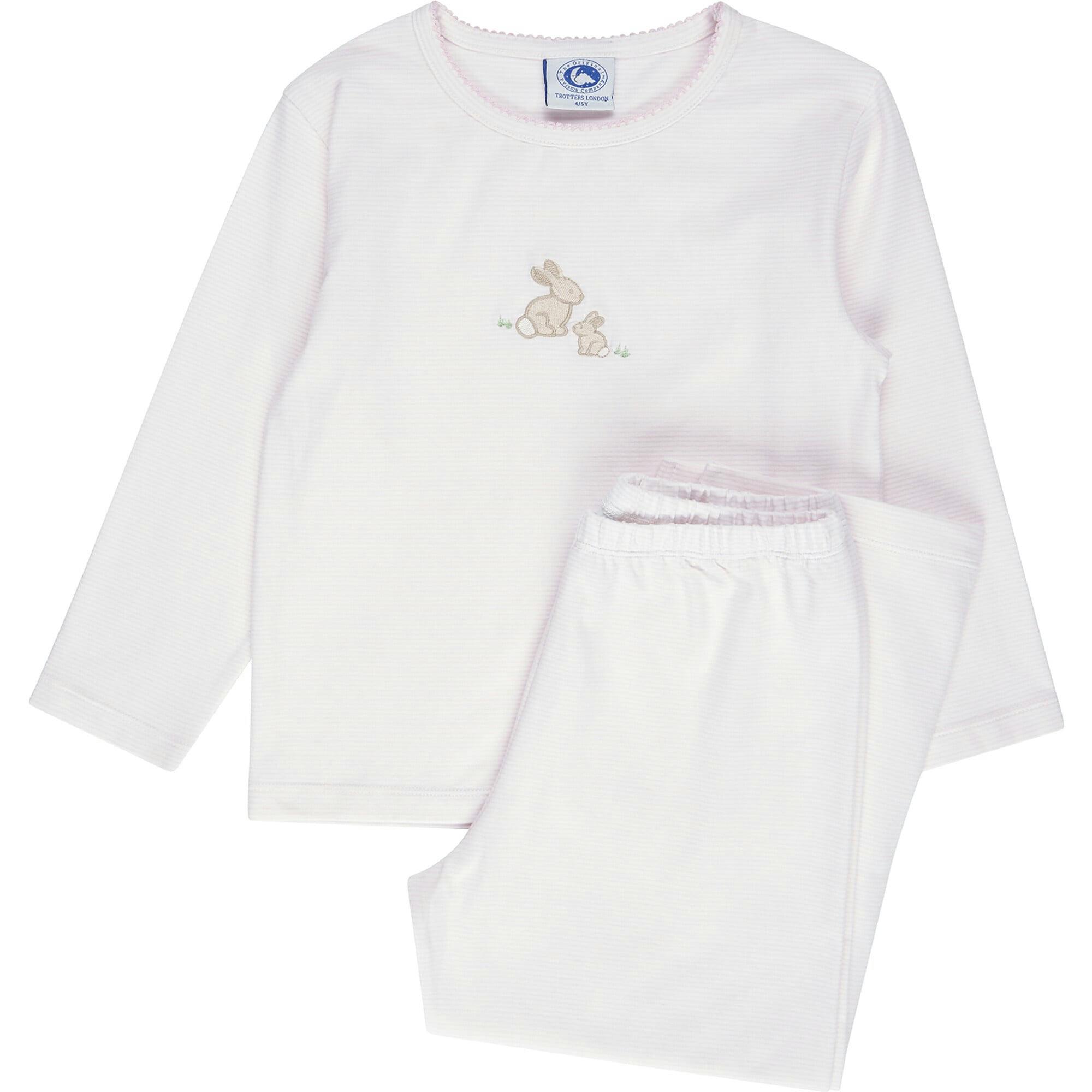 Stripy Bunny Embroidered Pajamas