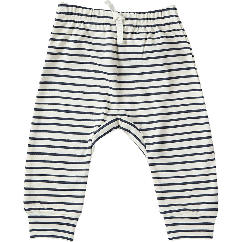 Organic Stripes Away Harem Pant, Black