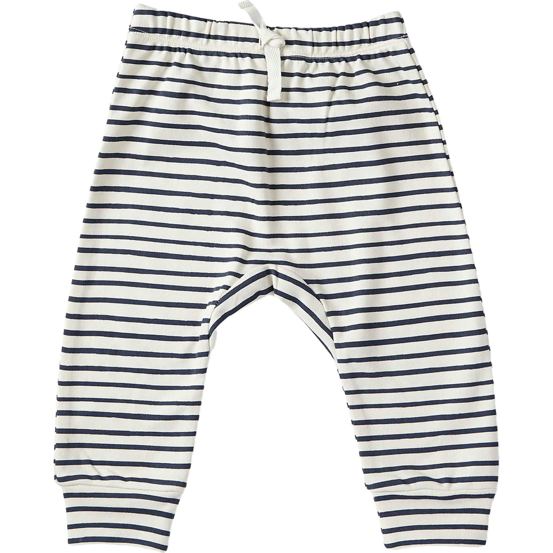 Organic Stripes Away Harem Pant, Black