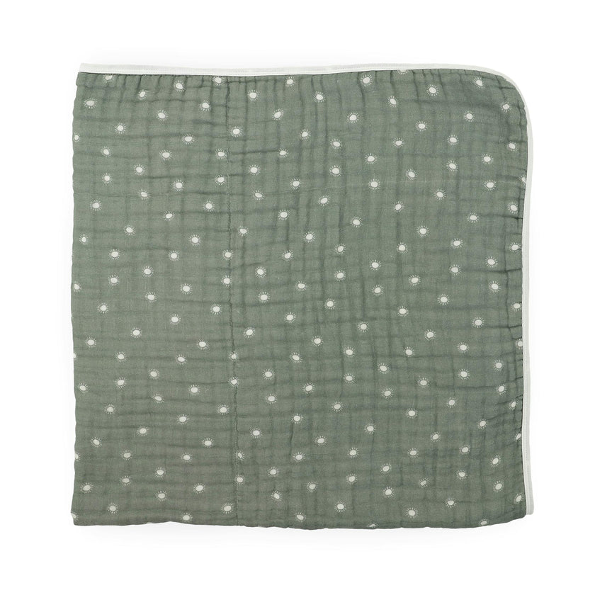 Original Organic Cotton Muslin Quilt - Sage Suns
