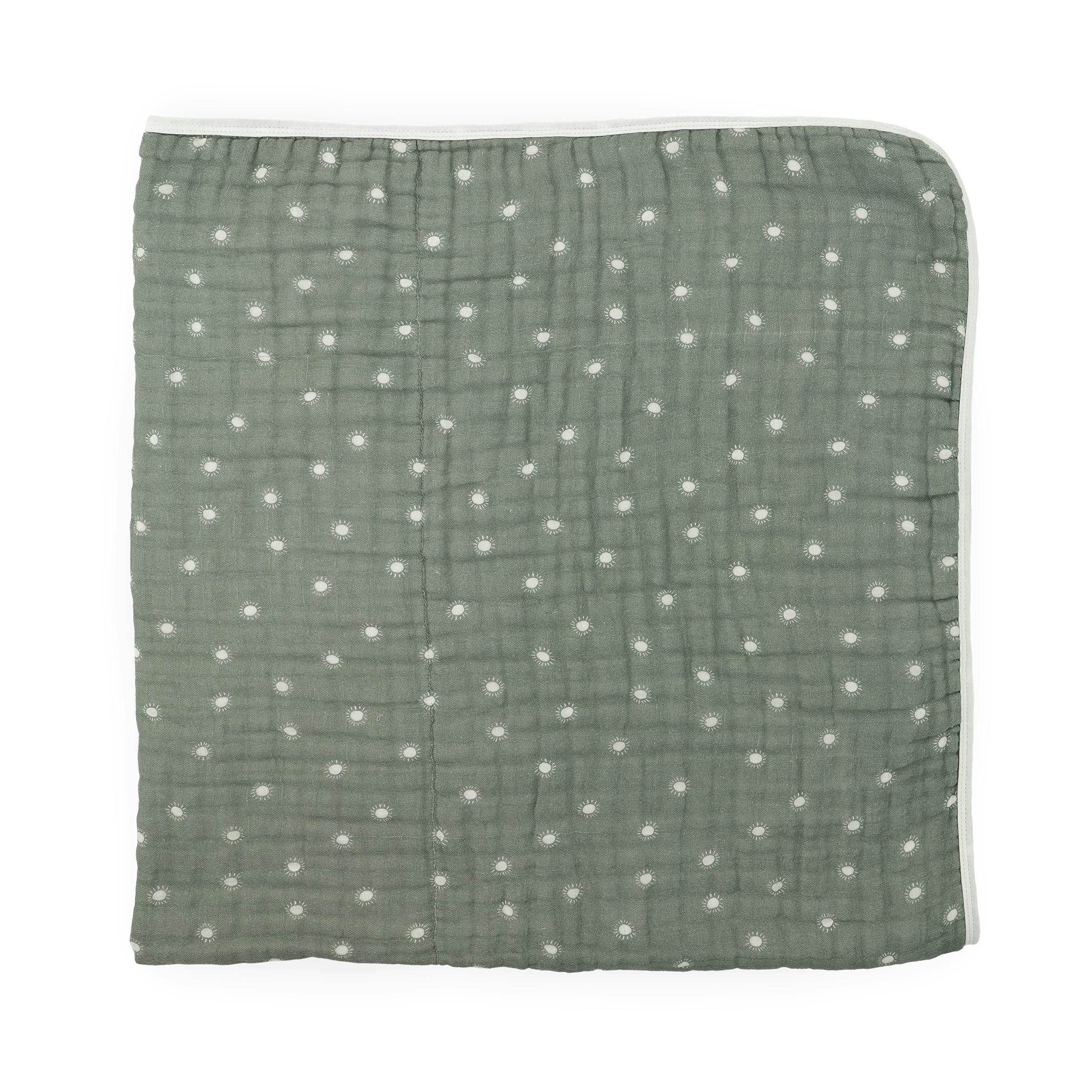 Original Organic Cotton Muslin Quilt - Sage Suns