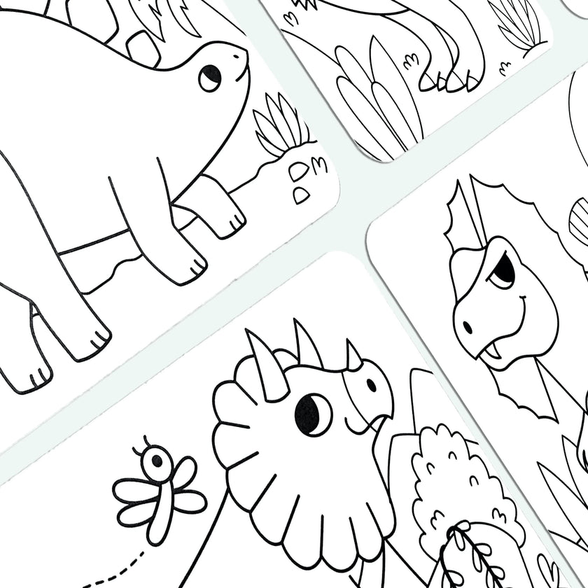 Undercover Art Hidden Pattern Coloring Activity Art Cards - Dino Tales - 12 Cards