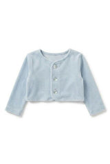 Velour Button-Front Cardigan