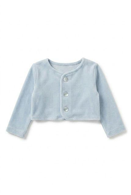 Velour Button-Front Cardigan